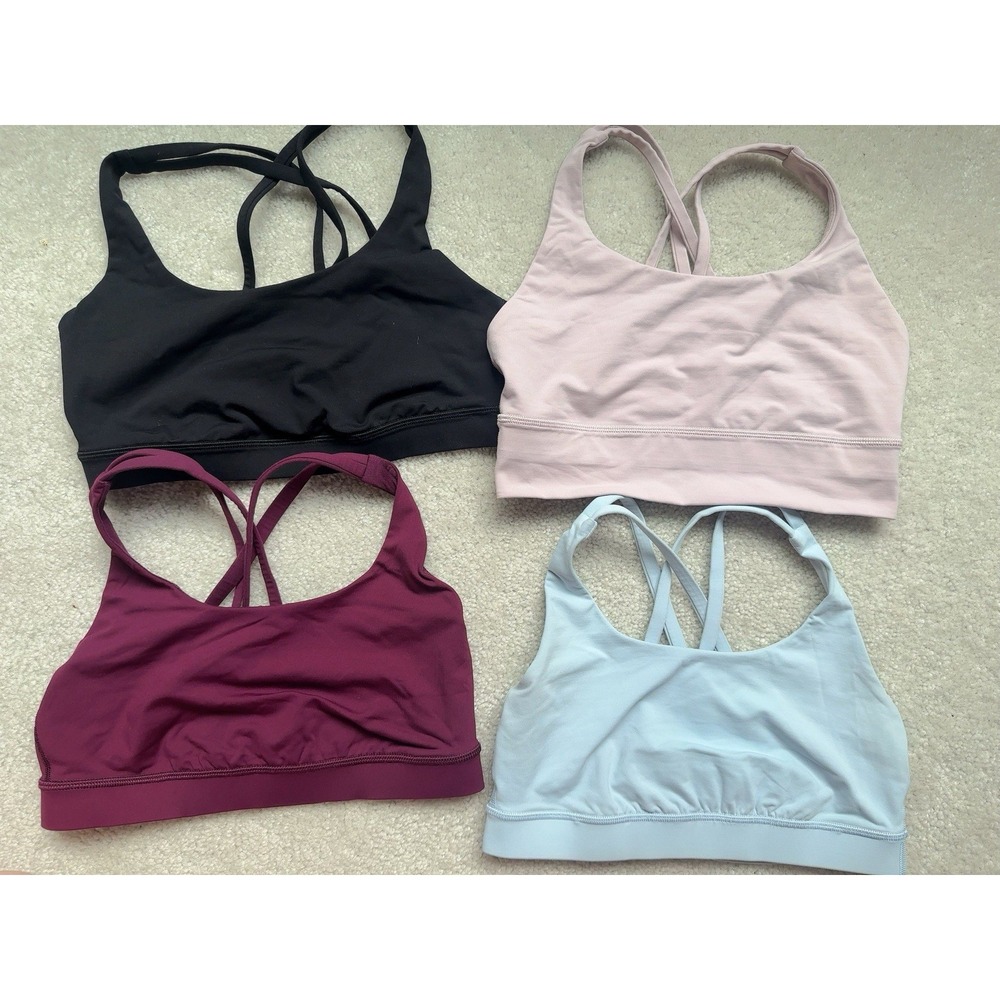 Lululemon Energy Bra Bundle Size 6 Lot of 4 Strappy Sports Bras Medium